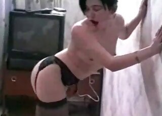 MILF in black lingerie wants it bad